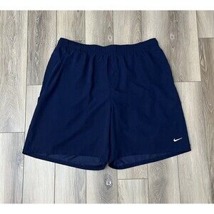 Nike Solid Lap Volley Woven Shorts Swim Trunk 7" Inseam Blue Mens Sz XXL Lined